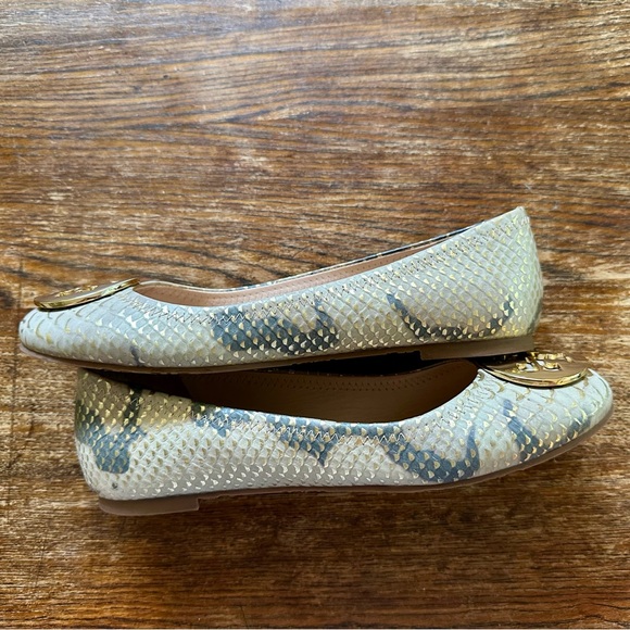 Tory Burch Reva Snake Skin Print Ballerina Flats Size 7 - Picture 6 of 11